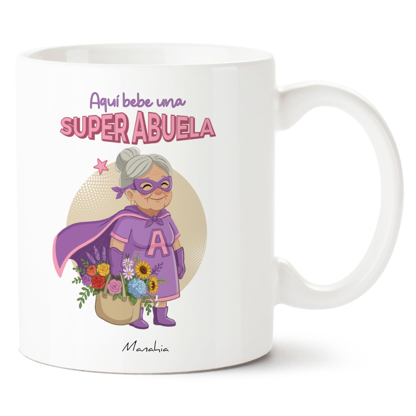 Manahia - Taza Abuelito - Aquí bebe un super abuelo | Regalo Original Nietos, Superabuelo - Idea Sorpresa Día del Padre, Navidad | Caja Regalo Kraft — view 10