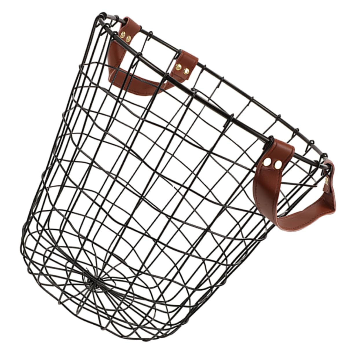 Hemobllo Portalegna Rotondo in Ferro Stile Rustico con Struttura Ventilata e Grande Capacità, Cesto Porta Legna Resistente per Uso Interno in Casa