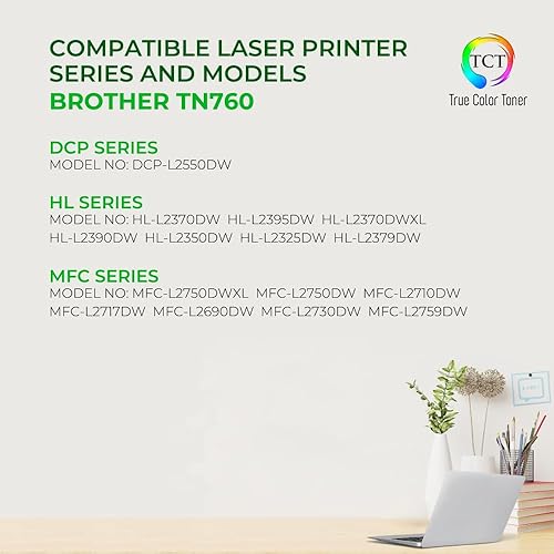 Miniatura 8 de True Color Toner TN730 TN-730 - Juego de 4 cartuchos de tóner compatibles para impresoras Brother HL-L2350DW L2370DW L2390DW L2395DW DCP-L2550DW
