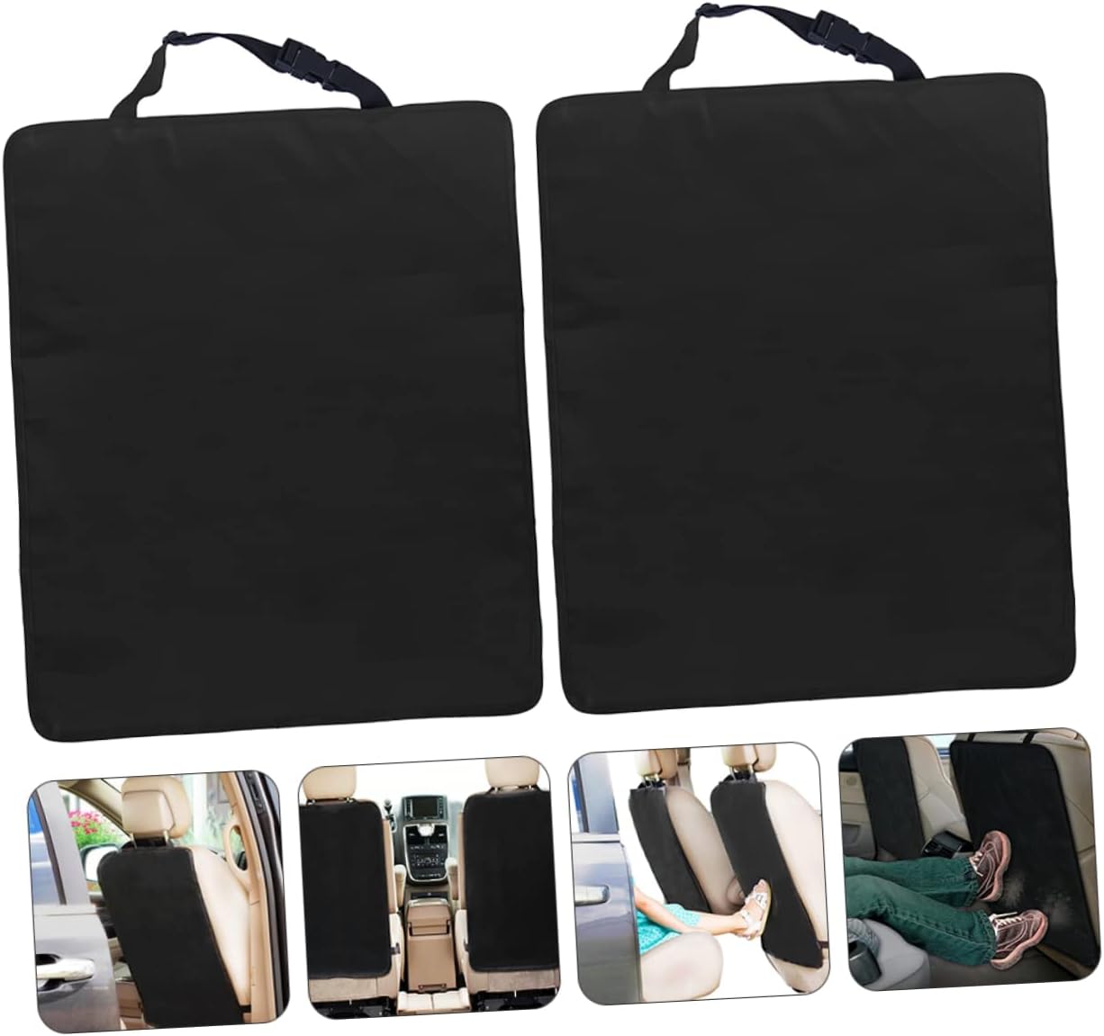 ERINGOGO 2pcs Kick Pad Auto Backseat Protector Car Backseat Protector Vehicle Backseat Protector Car Kick Mats Vehicle Seat Protector Auto Seat Protector Auto Kick Mats Oxford Cloth Black