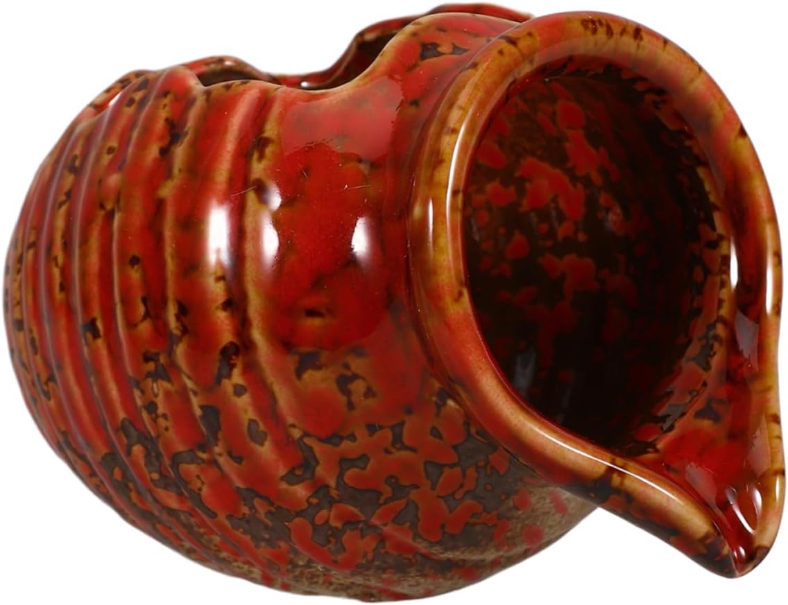 Ceramic Jar Water Fountain Rustic Zen Decor for Indoor Tabletop Relaxation Outdoor Courtyard Waterfall Jar for Aesthetic Water Flow Easy Maintenance Enhances Oxygen Levels