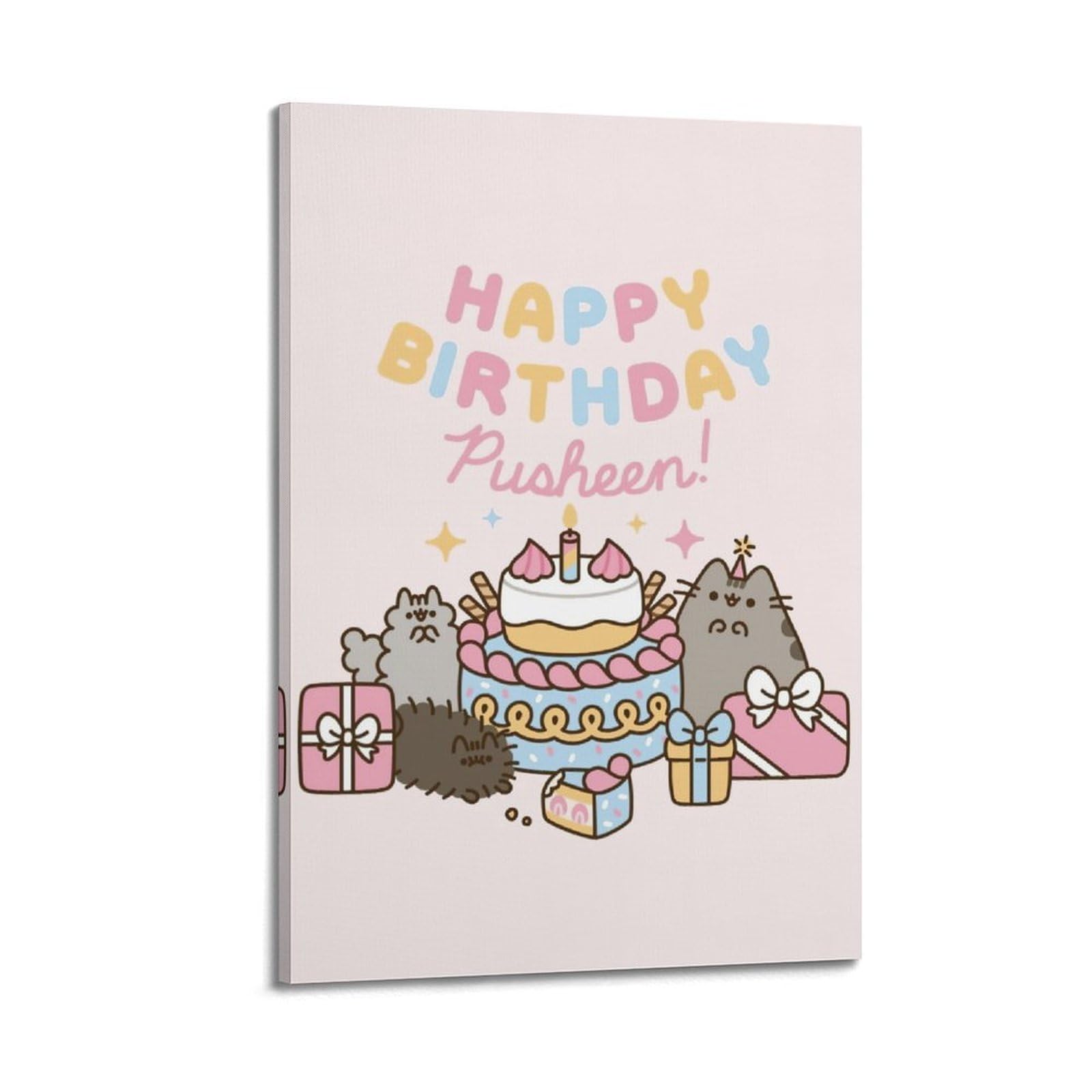 GJDYMX Poster d'anniversaire pour enfant - Impression sur toile - Décoration murale moderne pour chambre à coucher - 60 x 90 cm
