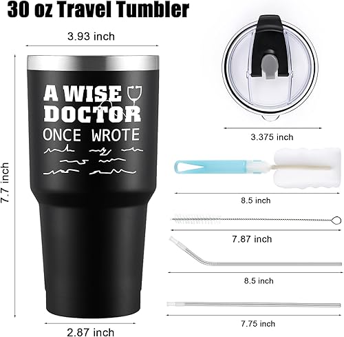 Miniatura 3 de Regalos para médicos, regalos de 30 onzas para médicos, regalos de Navidad para médicos, vaso para médicos, un médico sabio una vez escribió, vaso