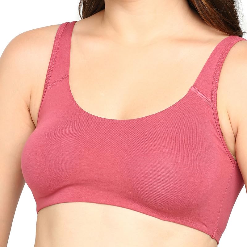 Image of BLOSSOM Women's Anti- Microbial Treated Fabric Double-Layered Cups, Keyhole Back Design, and Easy Slip-On Everyday Bra Aesthetic Bra
