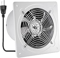 RLOZUI 8 Inch 735CFM Exhaust Fan - Wall/Ceiling Mount Ventilation for Bathroom, Kitchen, Garage, Attic - Quiet 110V 80W Metal Fan