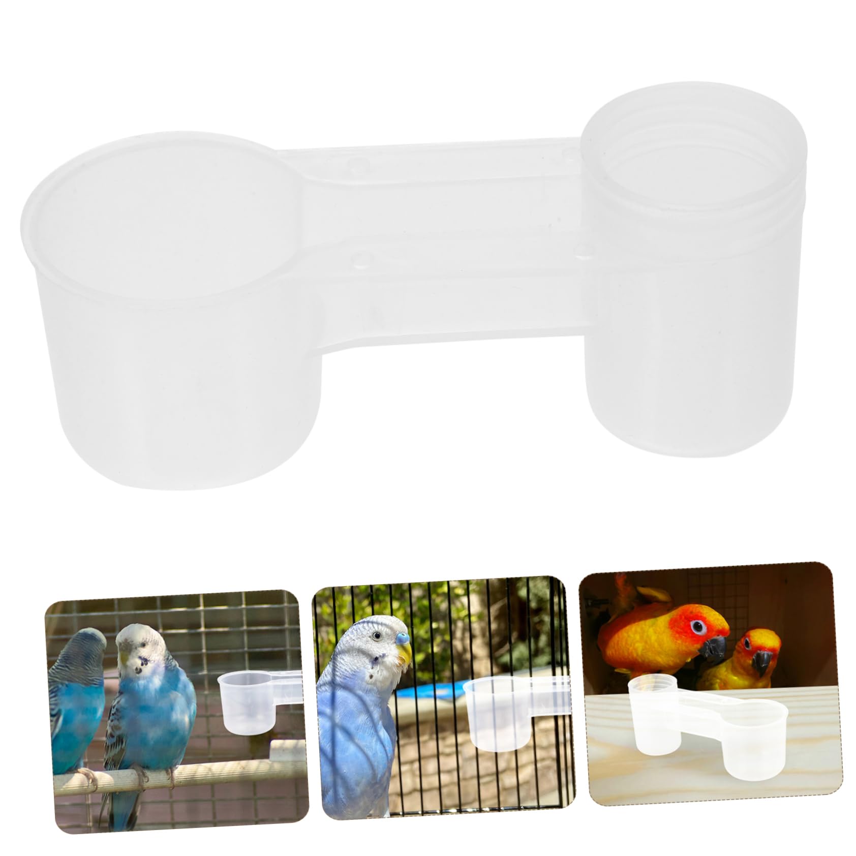 HANABASS Distributore D'acqua Facile da Pulire e Resistente in Plastica Bianca Doppia Uscita per Uccelli e Piccioni per Casa e Negozio di Animali