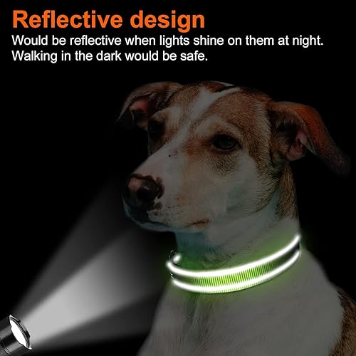 Vista 117 de Joytale - Collar reflectante para perro, collar de nailon transpirable con acolchado de neopreno suave para mascotas, ajustable para perros verde