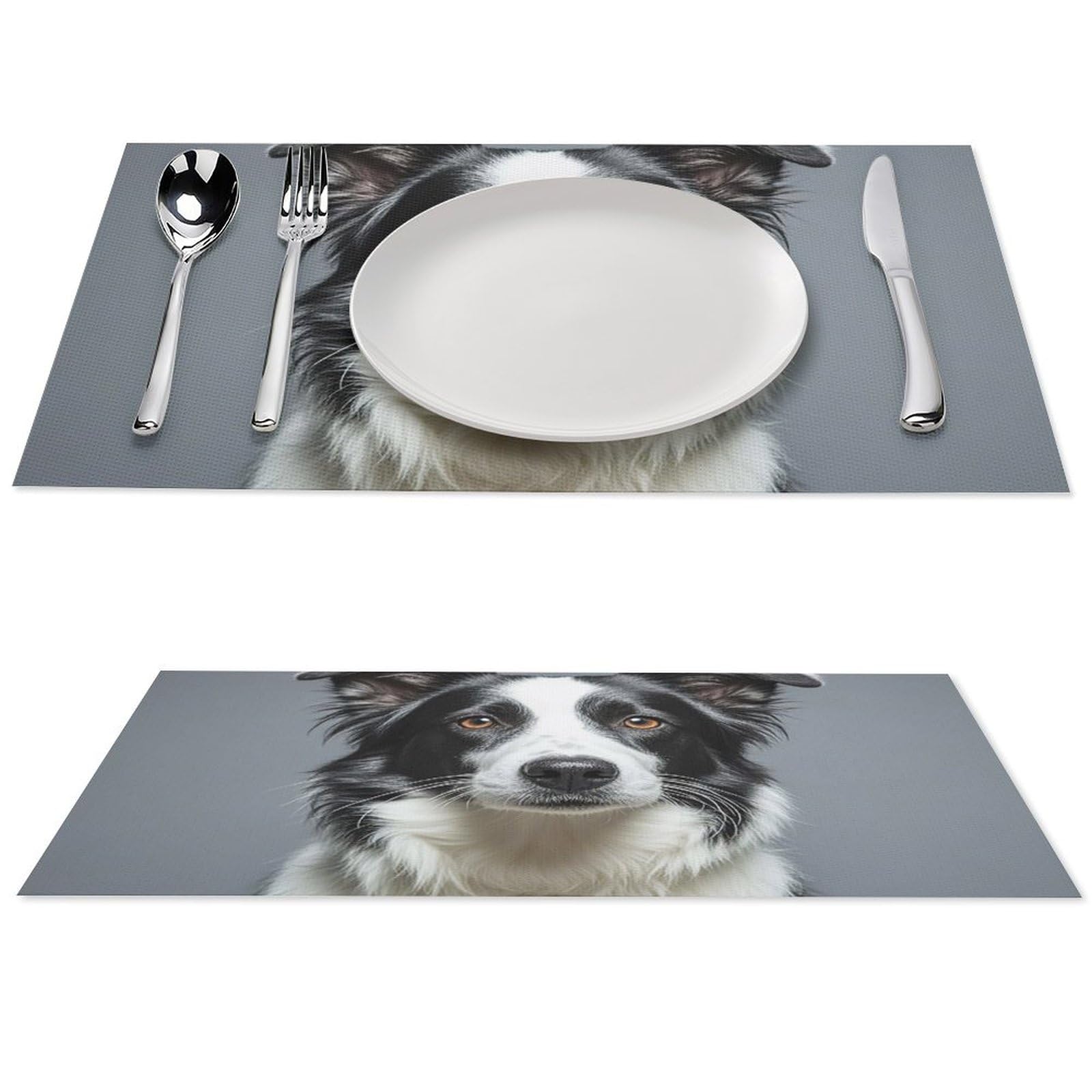 Set de table Border Collie en PVC lavable x6 pour la cuisine