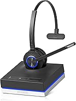 Vista 7 de Leitner LH575 Auriculares inalámbricos de oficina 2 en 1 con micrófono - Auriculares para computadora y teléfono (auriculares DECT, no Bluetooth)