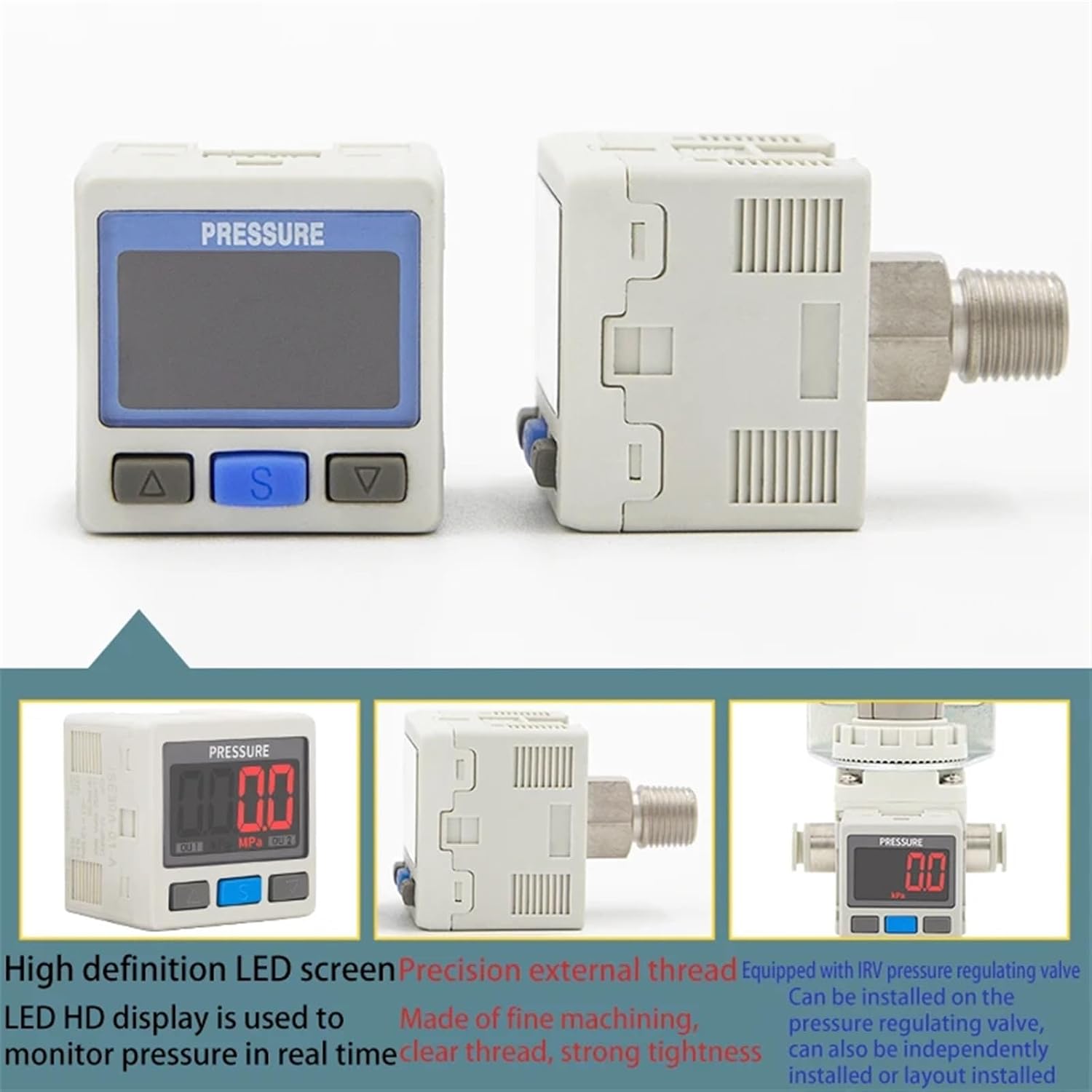 1PCS High-Precision Digital Pressure Gauge Air Pressure Switch ISE30A-01-N-L ZSE30A-01-N-L ZSE30AF-01-P-L Pressure gauges(Size:ZS27C Bracket only)