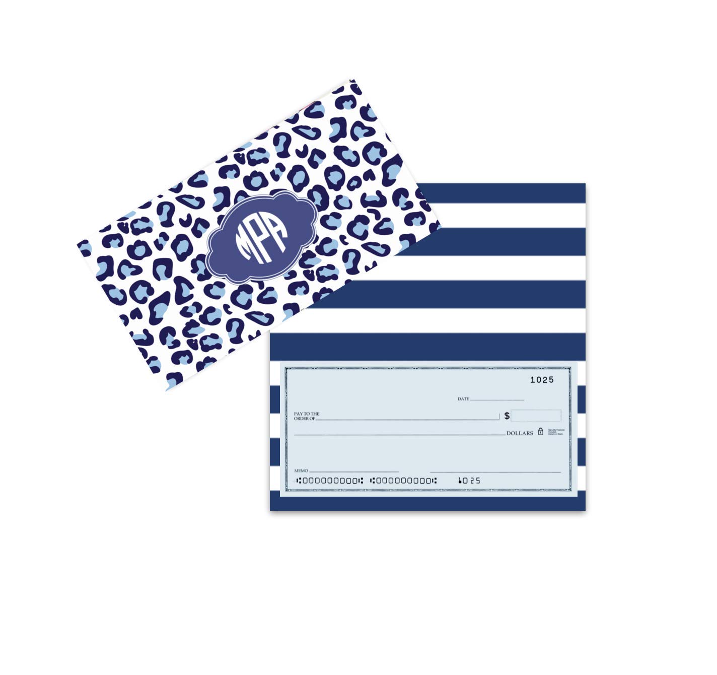 Monogram Checkbook Cover For Top Tear Duplicate Checkbooks