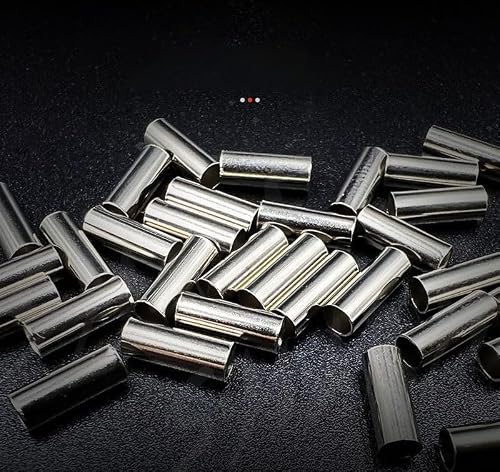 Cuoyuqie 600pcs Single Barrel Crimp Sleeves Copper Fishing Line Tube Tackle Connector