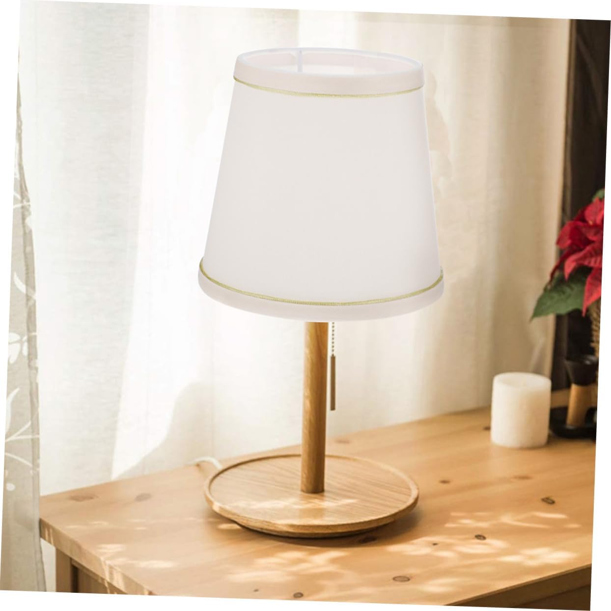 Gadpiparty 2pcs Cream-colored Lamp Shades Elegant Fabric Chandelier Covers for Ceiling and Wall Lamps Easy to Install Home Decoration