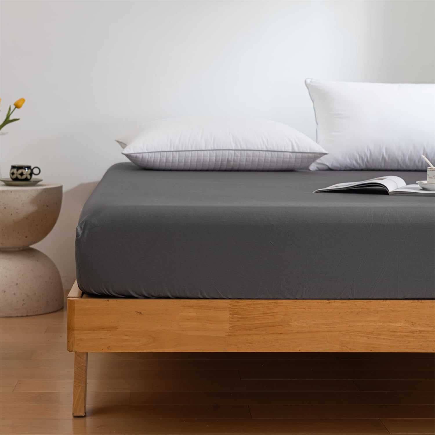 Good Nite Single Fitted Sheet 200 Thread Count 100% Egyptian Cotton 90x190cm Beding Sheets...