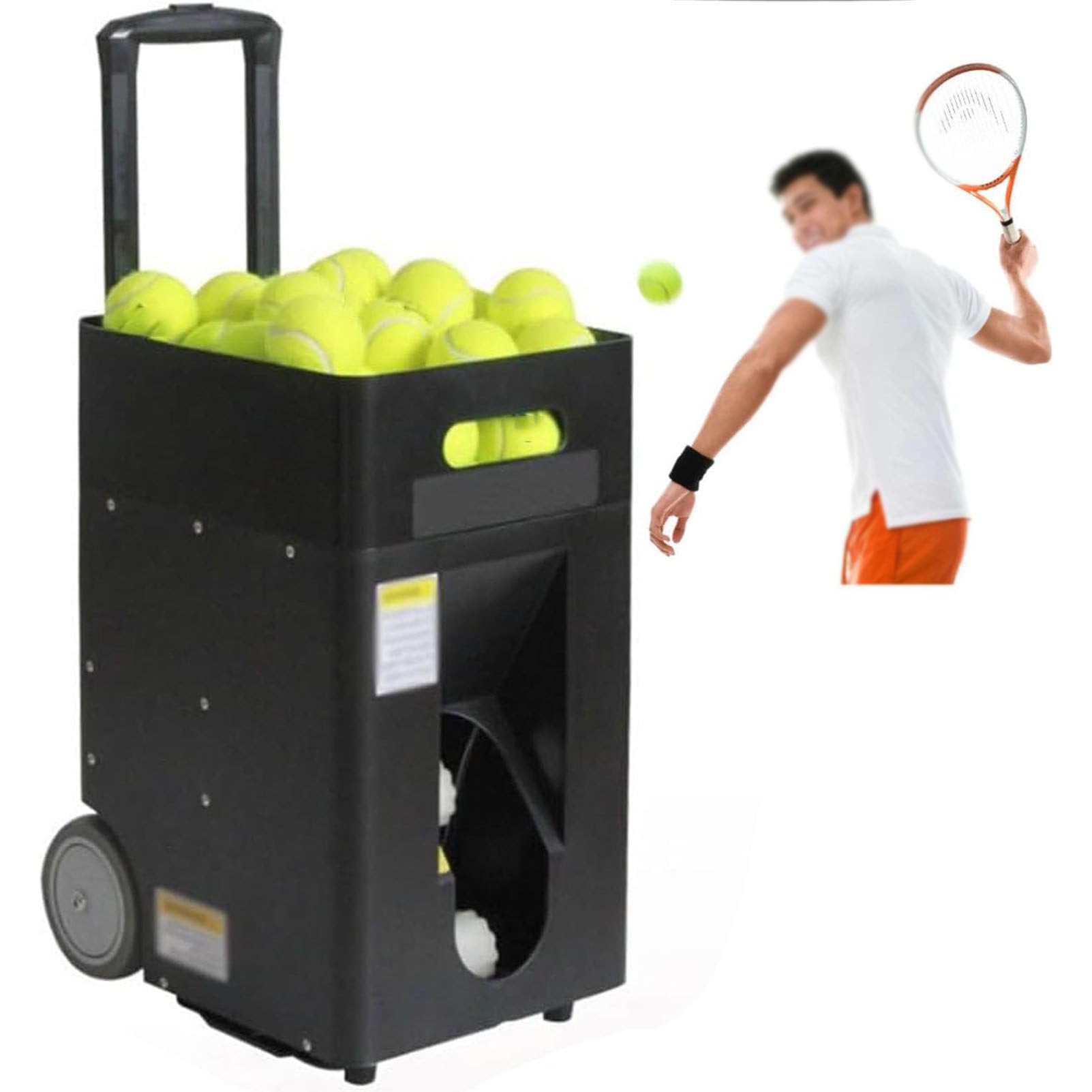Macchina automatica del lanciatore della palla da tennis, rotazione di velocità di angolo regolabile per la pratica da solo, capacità di 50 palline