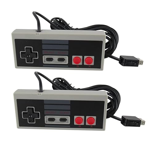 Miniatura 5 de Paquete de 2 controladores de almohadilla de juego retro con 2 unidades de cable de extensión de 9.8 ft de repuesto para Nintendo Mini NES Classic