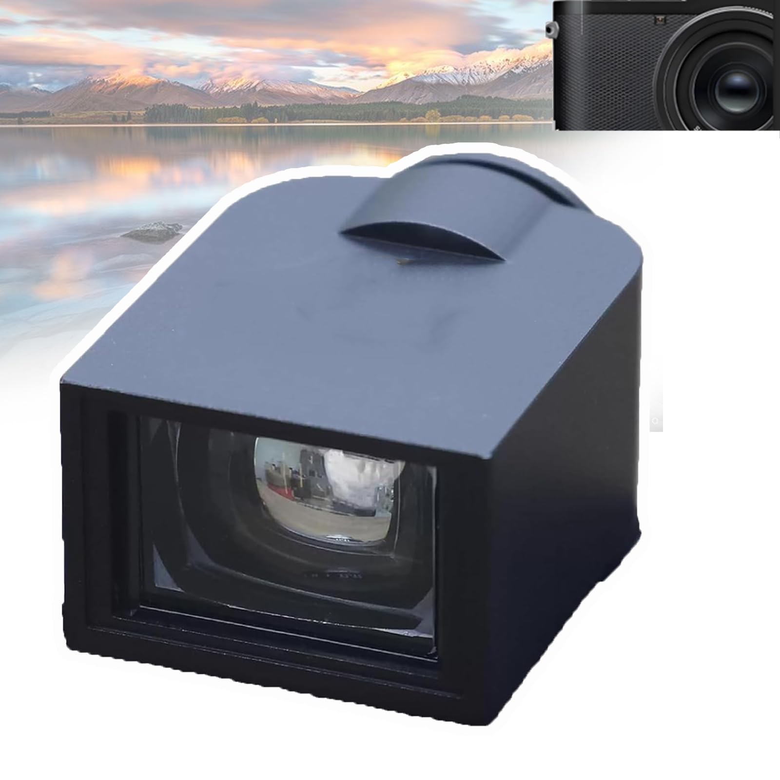 VILA SMO Optical Viewfinder Camera Finder, 17 Degree External Mini Frame Finder, With 28mm 35mm 50mm Framelines, High-transmittance And Full, Aluminum Body, For Film And Digital Photography black