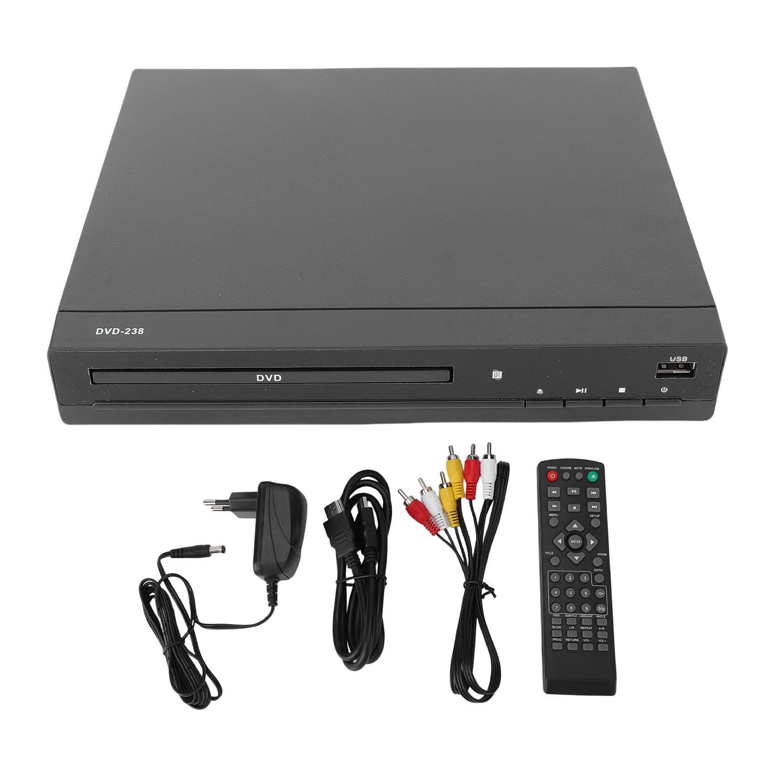 PUSOKEI Odtwarzacze DVD dla Telewizorów z HDMI, Odtwarzacze DVD Bez ograniczeń Regionalnych 1080P z Pilotem i Kablem AV/HDMI, odtwarzają Wszystkie Regiony i Formaty, Port USB, Zgo (BLACK)