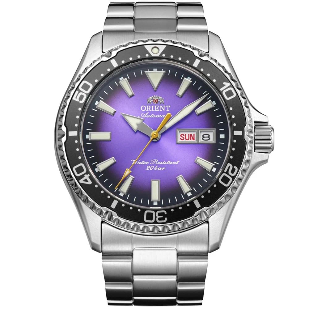 Orient Kamasu - Reloj automático de buceo de 200 m, acero inoxidable, cristal de zafiro