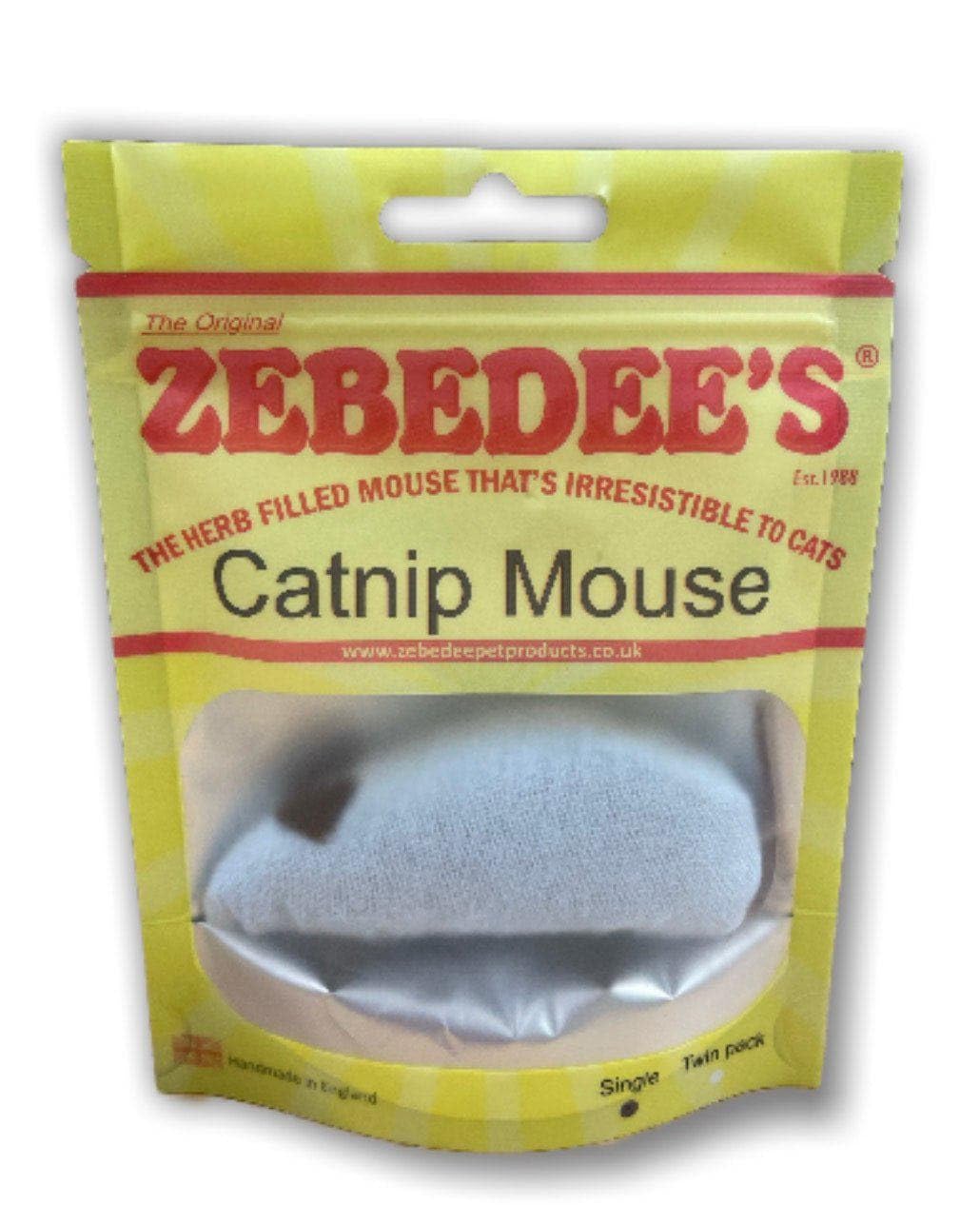 Zebedee's The Original Catnip Mouse Cat Toy 1 Pink