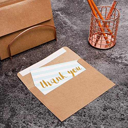 100 Pack Printable A7 Brown Envelopes For 5X7 Cards, Wedding Invitations, Birthday, Graduation, Self-Adhesive Flap For Mailing (5.25 X 7.25 In) #TOP2
