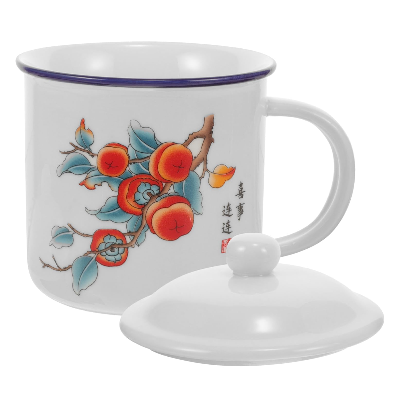 2stücke Vintage Emaille Trinkbecher Mit Deckel Tragbarer Kaffeebecher Für Outdoor-aktivitäten Vielseitig Einsetzbar Für Kaffee Tee Und Langlebiges Und Leicht Zu Reinigendes