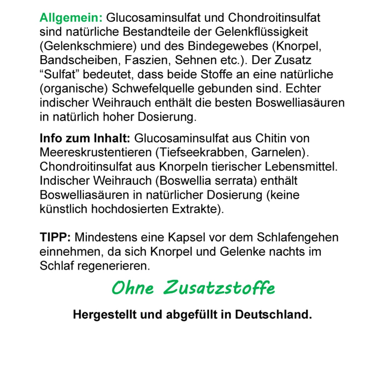 KNORPEL & GELENKE Komplex - BINDEGEWEBE aufbauen & straffen bevor Knie & GELENKE schmerzen. BOSWELLIA Weihrauch + Glucosamin + Chondroitin 180 Kapseln - OHNE ZUSATZSTOFFE. 27170-180