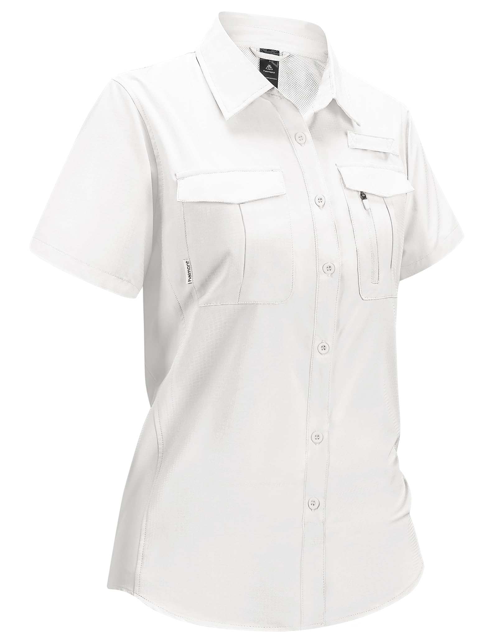 Haimont Hemdbluse Damen UPF50+ UV Schutz Outdoorhemd Atmungsaktiv Schnelltrocknend Safari Hemd Kurzarm Angeln Reisen Wander