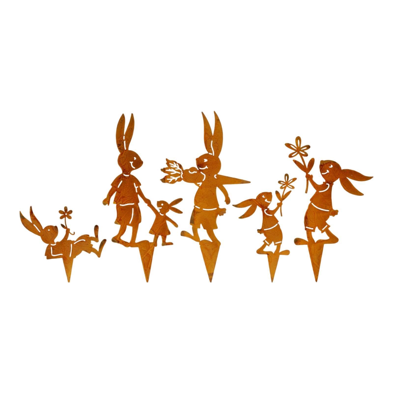 5Pcs Bunny Yard Decor Outdoor Easter Decoration Outside Rabbit Garden Stakes-image-17