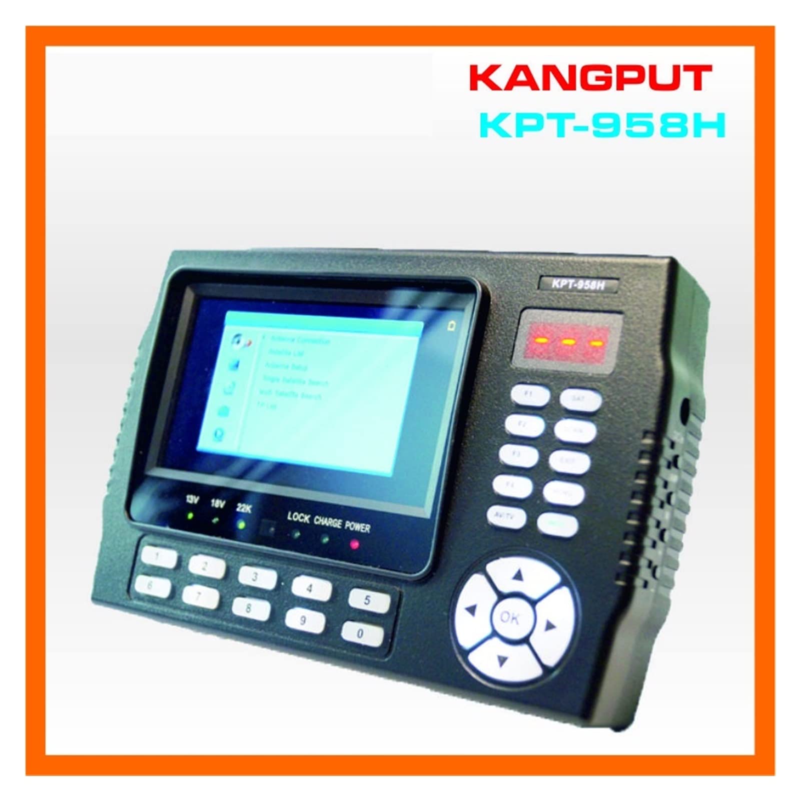 KPT-958H 4.3 Pollice TV DVB-S / S2 Ricevitore Sat Finder Portatile multifunzionale HD. Monitor del serraggio satellitare. Mpge4,Serie Pro