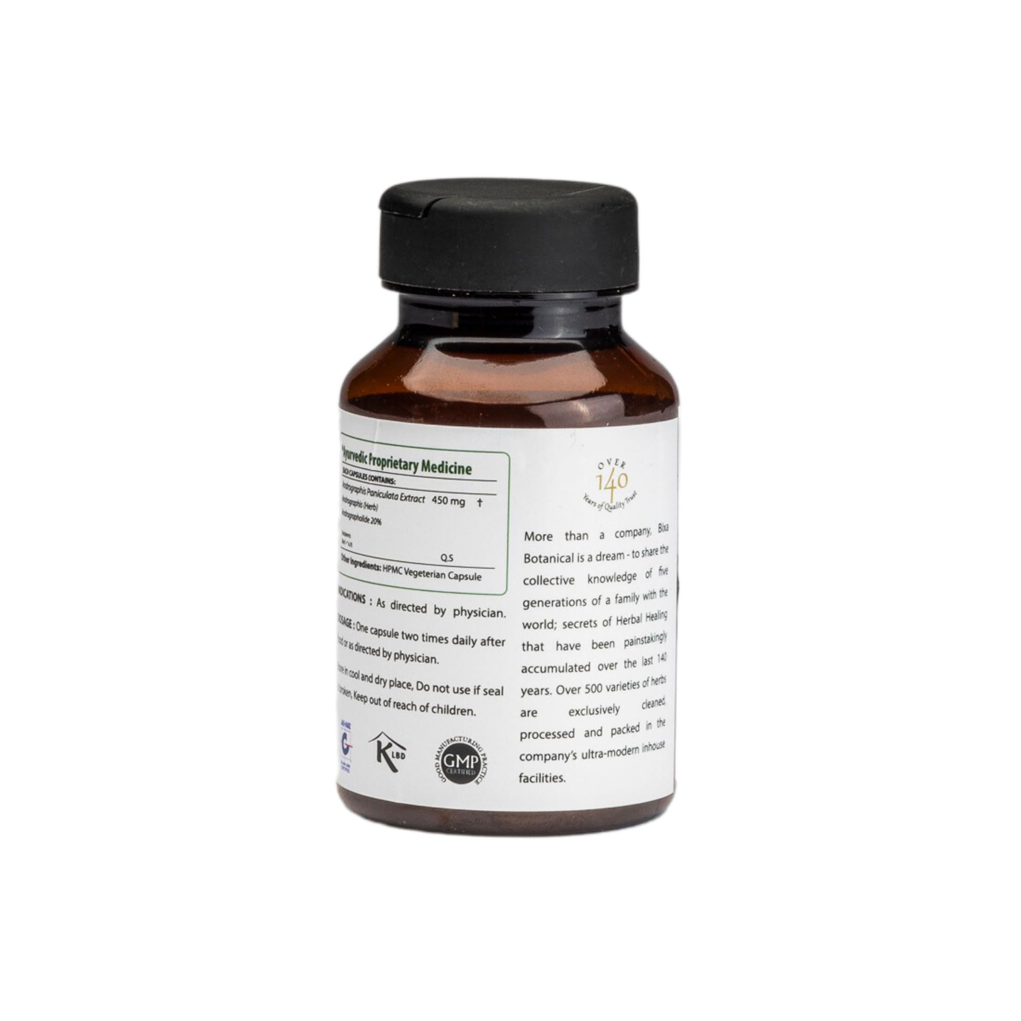 Bixa Botanical Kalmegh Capsules (Andrographis) 20% Andrographolide Extract | 60 Vegan Capsules | Liver Detox Support, Immunity Booster | Herbal Supplement for Liver Health - Image 2 thumbnail