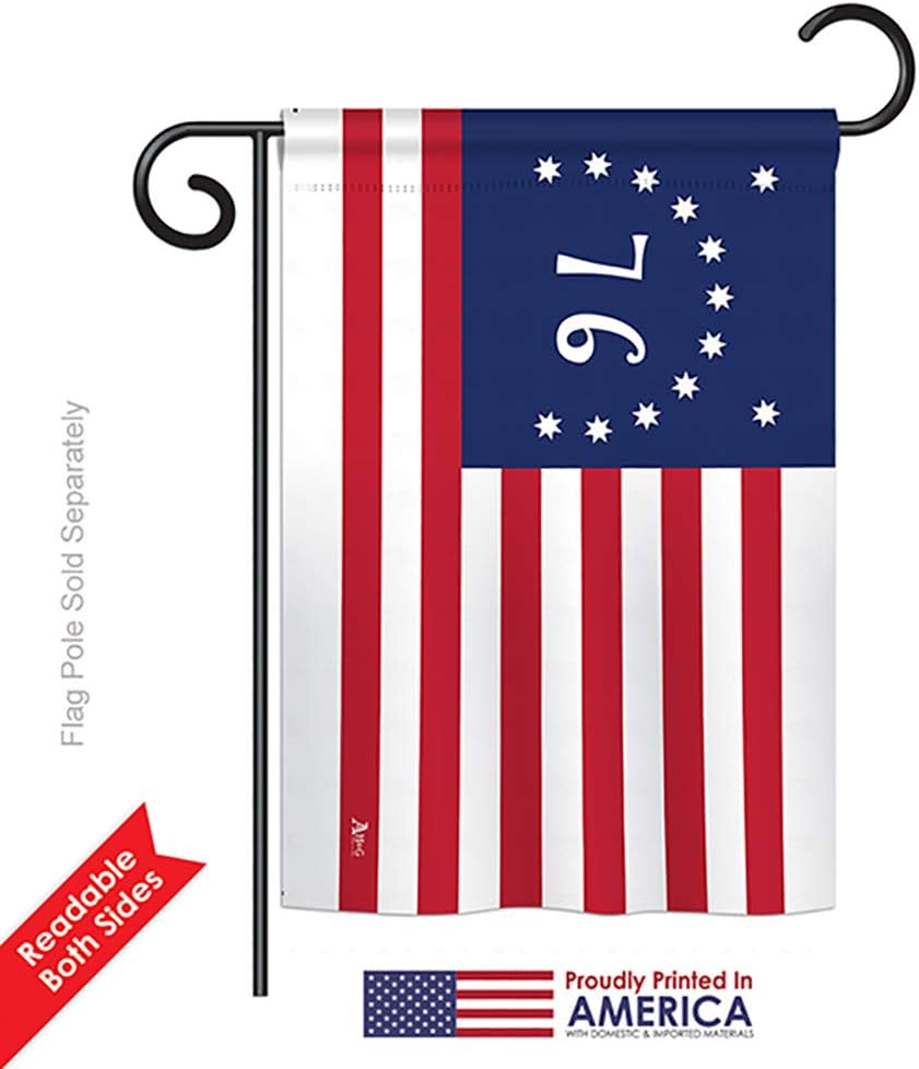 Bennington Garden House Flags Set Americana US Historic July Memorial Veteran Independence United State American Small Decorative Gift Yard Banner Double-Sided Made In USA 28 X 40