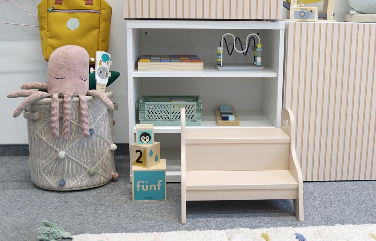 Kindsgut Holztritt, Tritt-Hocker mit 2 Stufen ideal für Kinder, dezente Farben und hochwertige Qualität, Sand