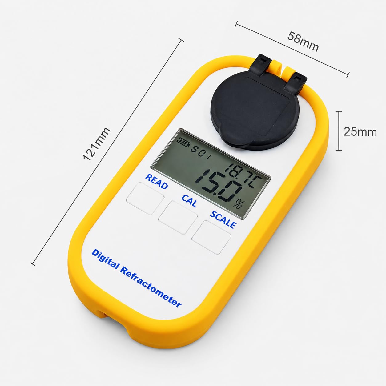 Refractómetro digital para concentración de calostro y prueba de contenido de azúcar, pantalla grande, medición rápida, ideal para productos lácteos y uso doméstico