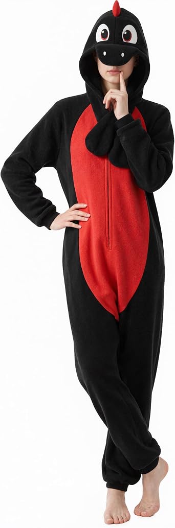 Unisex Adult Animal Onesie Pajamas, Soft Cozy Plush One-Piece Loungewear for Cosplay, Halloween & Home Sleepwear