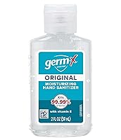 Vista 2 de Germ-X Original Hand Sanitizer, Non-Drying Moisturizing Gel with Vitamin E, Instant and No Rinse Formula, Bulk Mini Travel Size for On-The-Go, 2 Fl