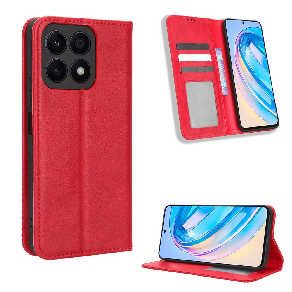 CRAVEN Cover Per Honor X8a Con Supporto Pieghevole – Custodia Protettiva Doppio Strato PC+TPU, Antiurto, Rossa - 4