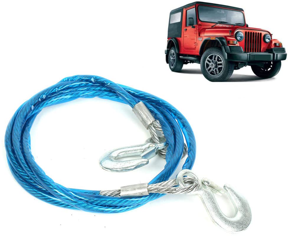 Selifaur - 12mm Heavy Duty 3Mtr 8000kgs Car Auto Full Steel Towing Tow Cable Rope for Thar-image-24