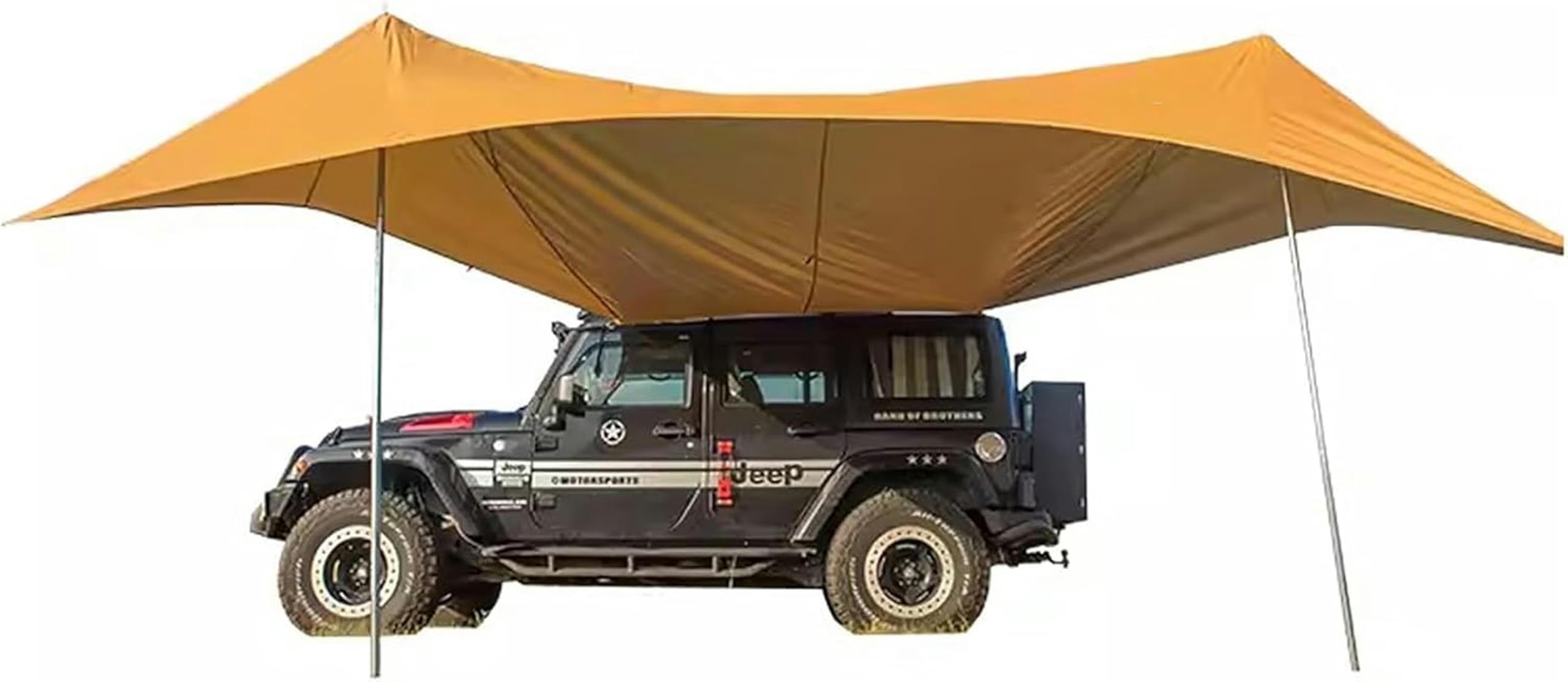 Sonnensegel Wohnwagen Wohnmobil Markise, Sonnenschutz, Tragbare Auto Markise, Camping-Plane mit Verstellbaren Planenstangen und Saugnapf für SUV/LKW/Van