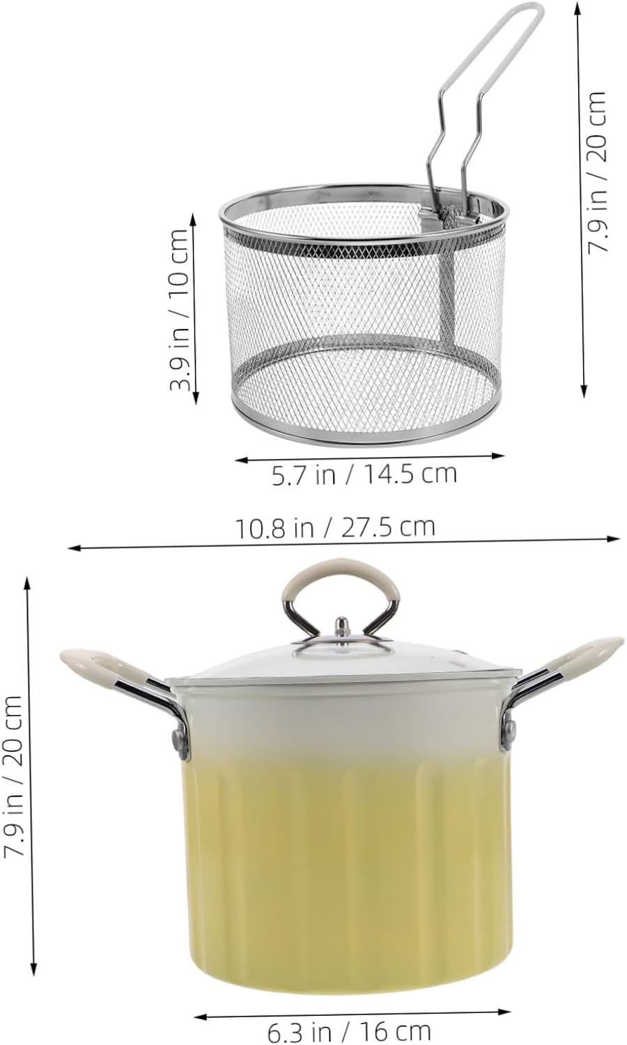 Hemobllo Japanese Tempura Fryer Pot with Lid and Oil Drainer Basket Multifunctional Deep Frying Pan for Induction Cooker Nonslip Base and Heat Resistant Handles Easy to Clean
