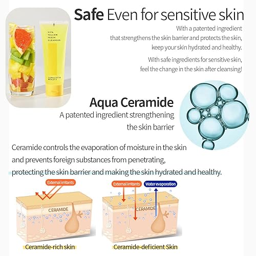 Miniatura 8 de Vita Yellow Fresh Cleanser | Desmaquillante suave | Limpiador de 1 paso | 88% de esencia hidratante | Vitamina natural | Cuidado de la piel coreano