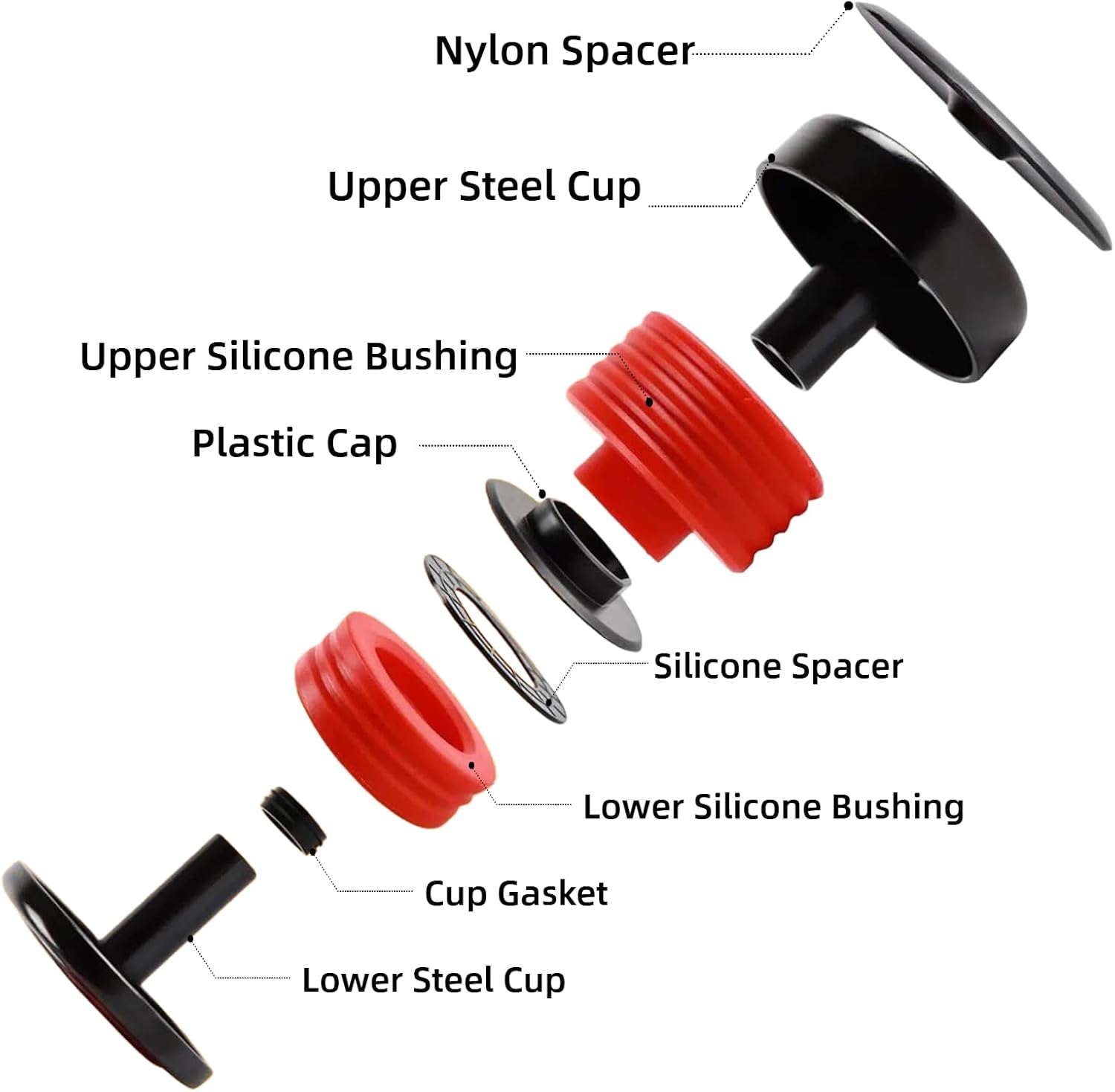 Silicone Body Mount Bushings Kit Cab Mounts Set Compatible with 2008-2016 Ford Super Duty F-250 F-350 Crew Cab Durable Vibration Reduction Body Bushing Replacement Parts