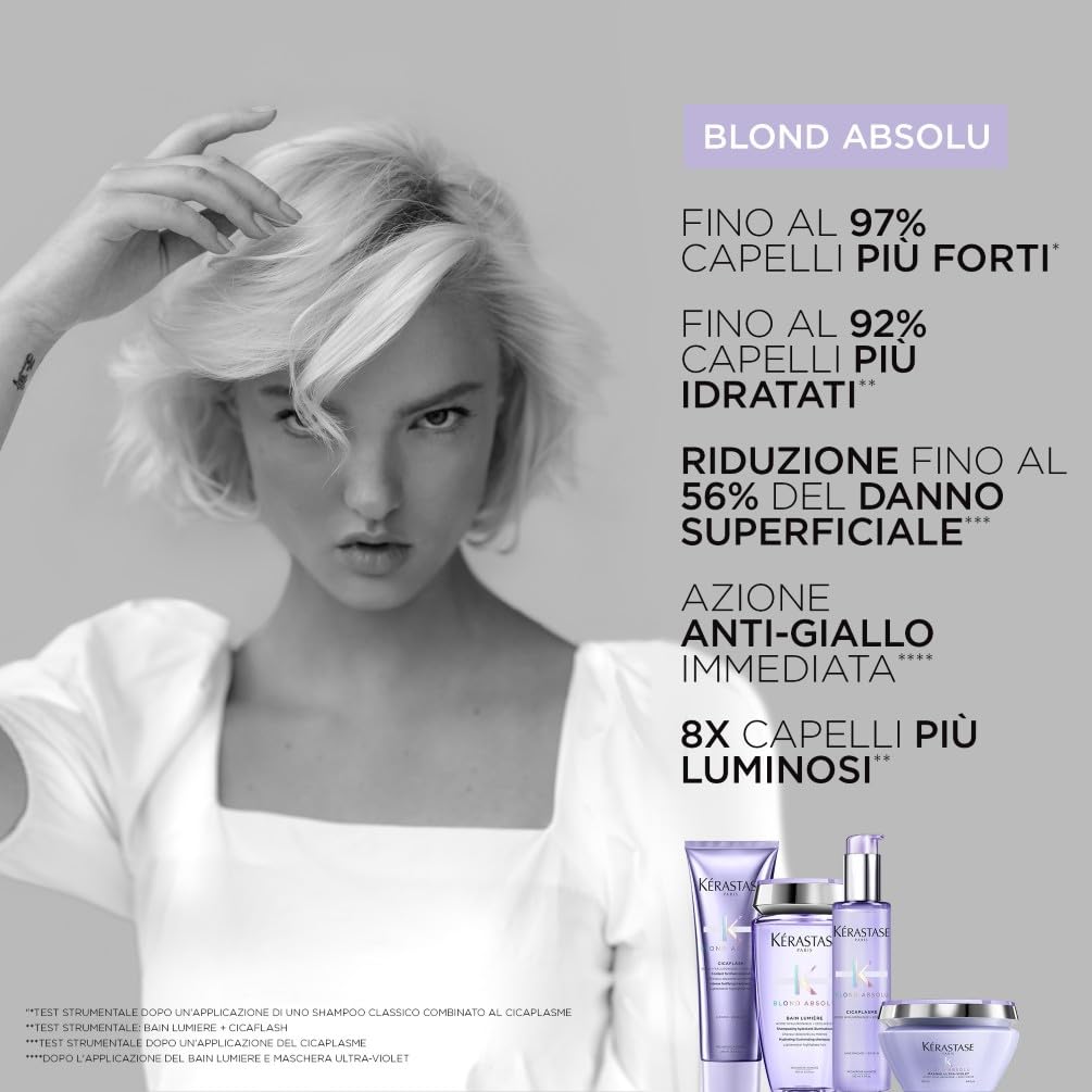 Kérastase, Blond Absolu, Maschera Neutralizzante Anti-Riflessi Ultra-Violet, Per Capelli Biondi Tinti & Decolorati, Con Acido Ialuronico, Ultra-Violet, 200 ml