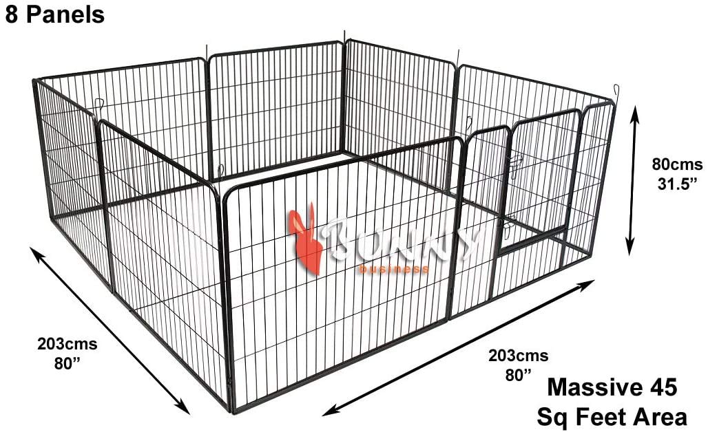 BUNNY BUSINESS Heavy Duty Puppy Box Enclosure/Coniglio 8 Pannelli, Grande, Grigio Canna di fucile