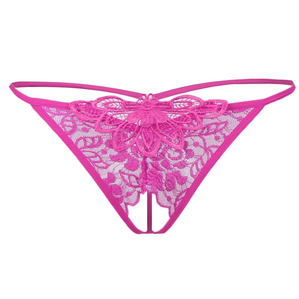 Sheer Lace Crotchless Panties G String T Back Thong Rose Clothing, Shoes & Accessories | Womens Clothing | Intimates & Sleep | Panties-image-10