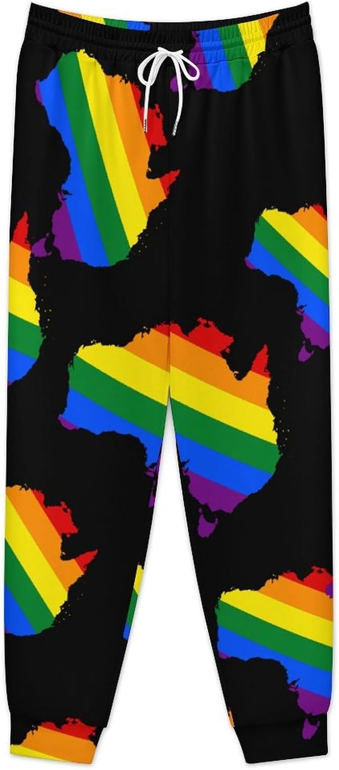 LGBT Proud Australia Flag Map Men Pants Lightweight Sweatpants Joggers Pant 4XL