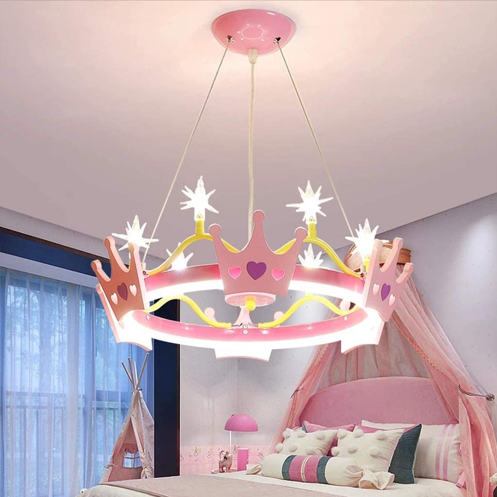 Led dziecięca lampa pokojowa nowoczesny chłopiec dziewczyna oświetlenie do sypialni kreatywna księżniczka królowa korona lampa sufitowa kreskówka żyrandol do salonu/B/trzy kolory Interesting