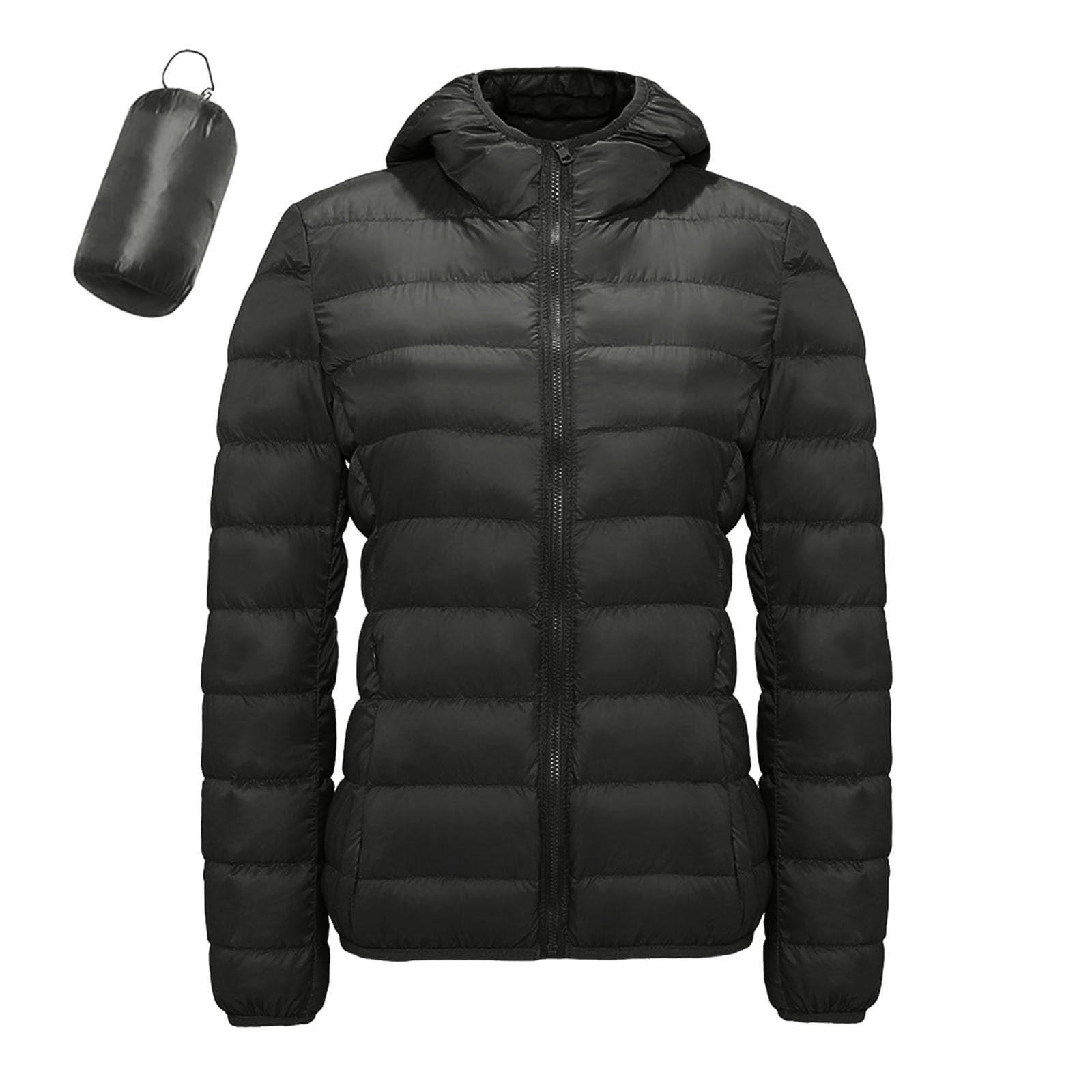 Giubbino Donna Invernali Piumino, Giacca Trapuntata Donna Curvy Trapuntata Antivento Imbottito Giacca Caldo Leggero Invernale Manica Lunga Casual Impermeabile Cerniera Cappotto Per Tempo Libero