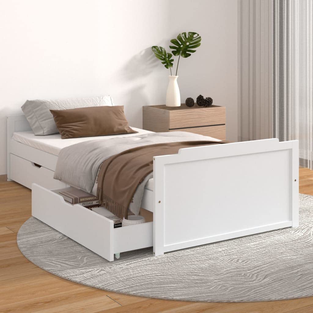 Bedframe met lades wit 180x200 cm Super King Size