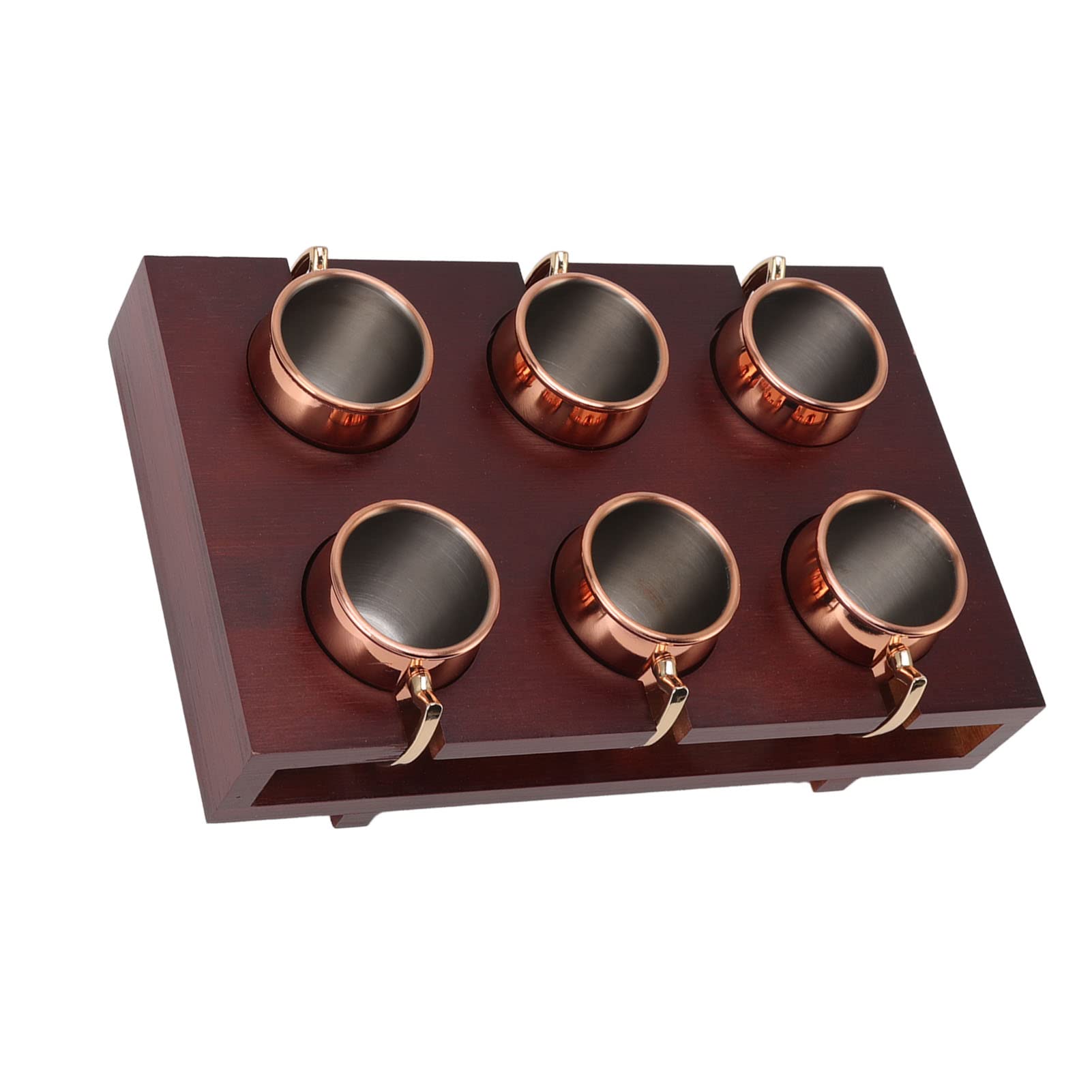 Mule Mugs Set, 2Oz Glass Mini Bar Drum Cup Rack Kit Liquor Shotglass Cocktail Mug Glossy Moscow M with Copper 2Oz Shelf for Pub